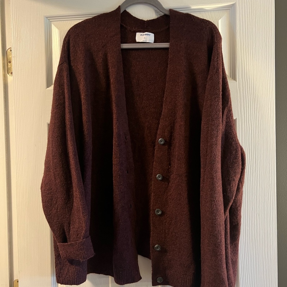 Old Navy Women's Burgandy Cardigan Sweater